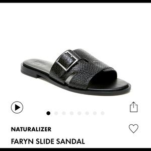 Naturalizer black, flat sandal.  Size 10W